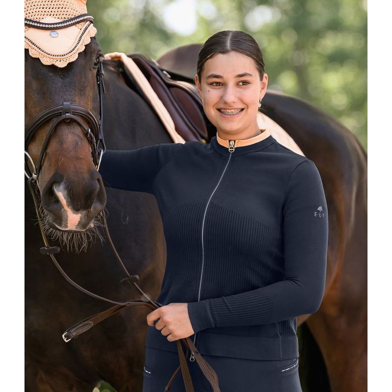 Veste équitation femme zippée tricot 3D Stockholm - ELT