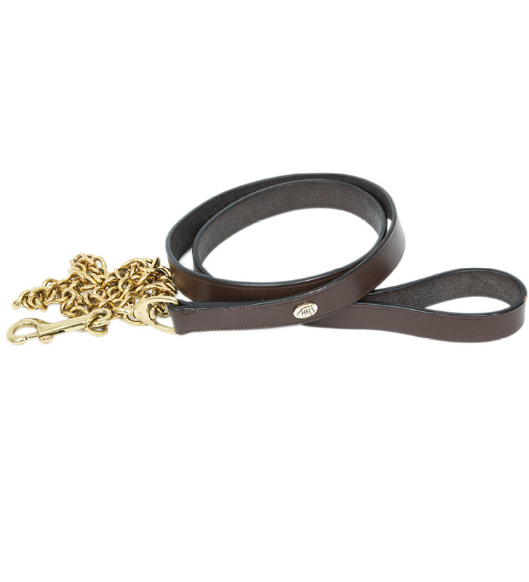 Longe de présentation cuir cheval + chaine - HFI