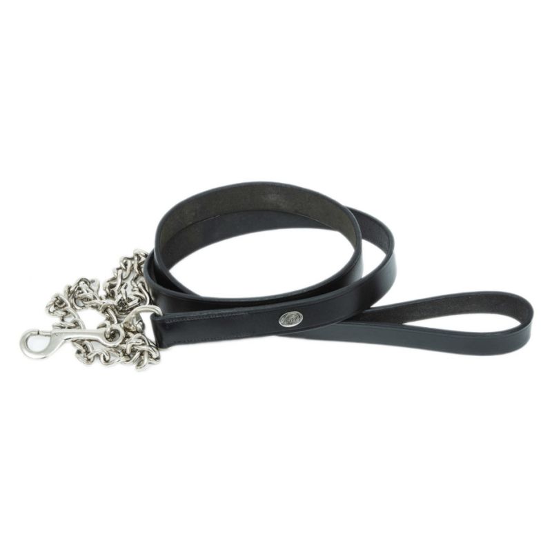 Longe de présentation cuir cheval + chaine - HFI