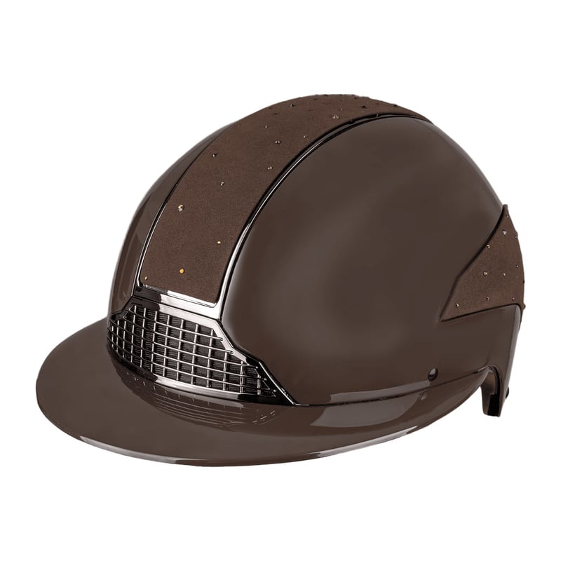 Casque équitation SWING H24 Lady Spark marron avec accents pailletés étincelants et grande visière L