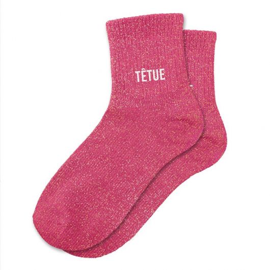 Chaussettes à paillettes courtes "Têtue"