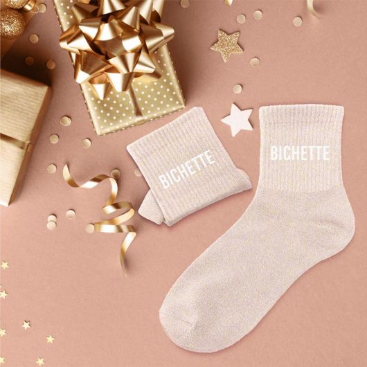 Chaussettes à paillettes courtes "Bichette"