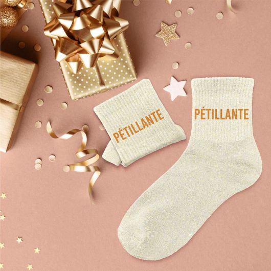 Chaussettes à paillettes courtes "Pétillante"