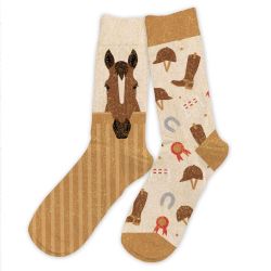 Chaussettes à paillettes courtes "Duo Passion cheval"