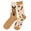 Chaussettes à paillettes courtes "Duo Passion cheval"