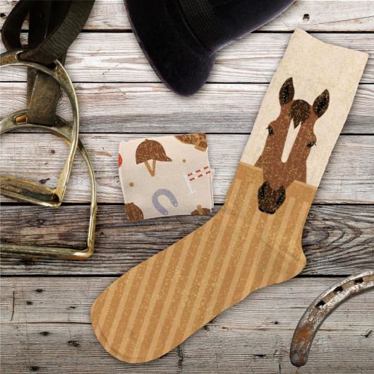 Chaussettes à paillettes courtes "Duo Passion cheval"