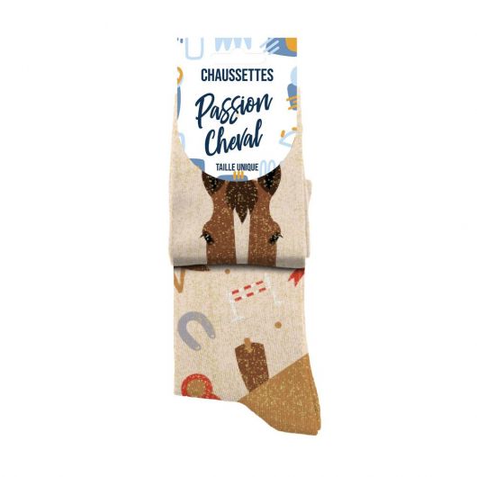 Chaussettes à paillettes courtes "Duo Passion cheval"