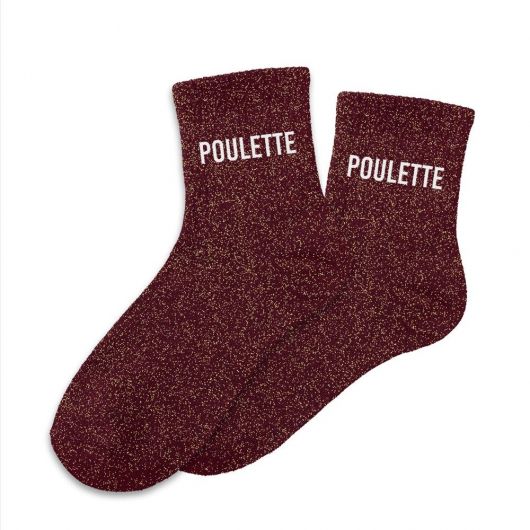 Chaussettes à paillettes courtes "Poulette"