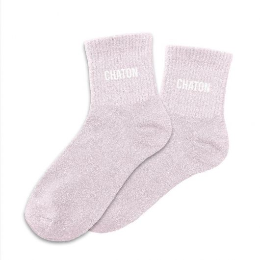 Chaussettes à paillettes courtes "Chaton"