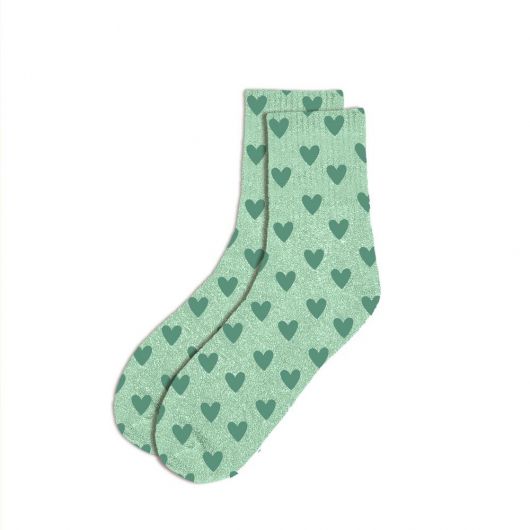 Chaussettes à paillettes courtes coeurs
