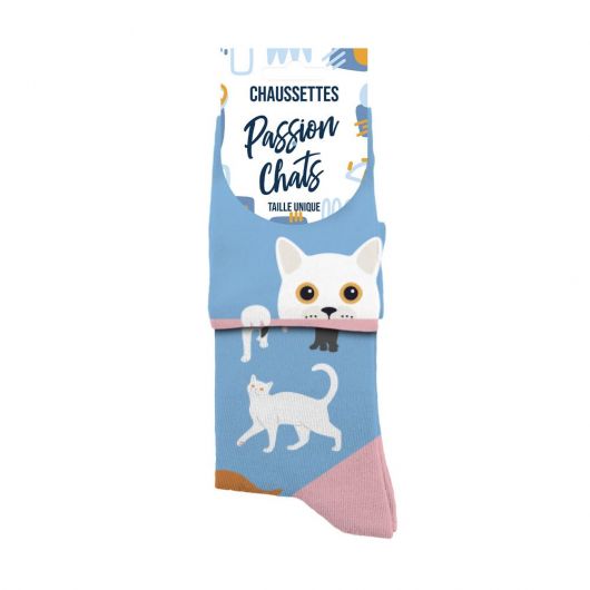 Chaussettes à paillettes courtes "Duo Passion chat"