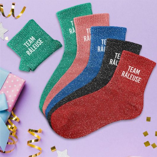 Chaussettes à paillettes courtes Team Râleuse