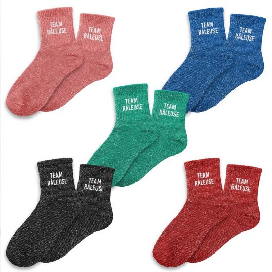 Chaussettes à paillettes courtes Team Râleuse