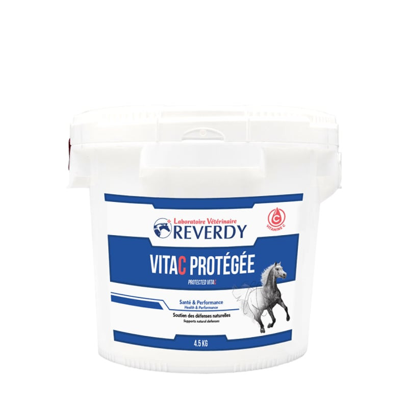 Supplément cheval Reverdy VitaC Protégée en sac de 4,5 kg, contenant de la vitamine C protégée pour 