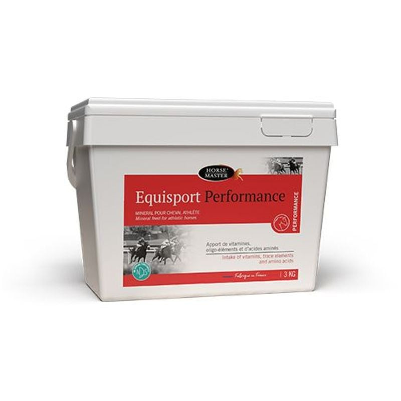 Seau Horse Master Equisport Performance, complément minéral pour chevaux athlètes, vitamines et acid