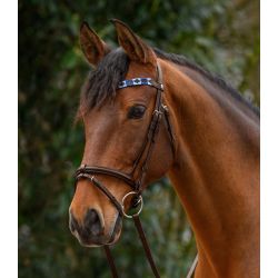 Frontal bridon cheval X-line Polo marron - Waldhausen