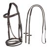 Bridon cuir cheval surpiqures blanches - Supreme