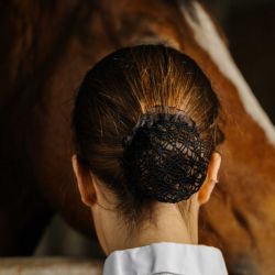 Résille filet cheveux cavalière motif floral