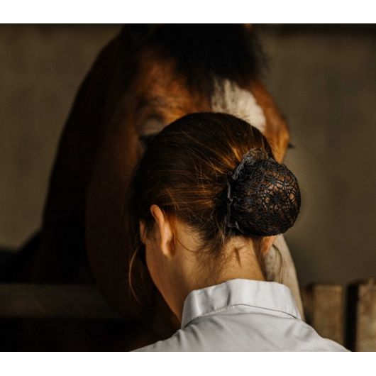 Résille filet cheveux cavalière motif floral
