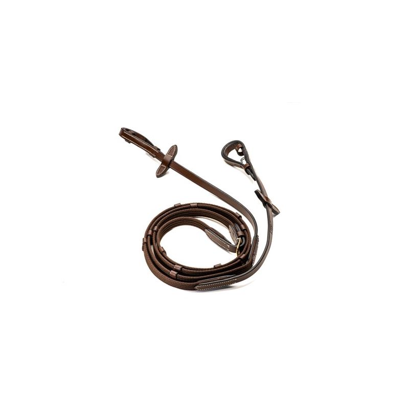 Rênes cheval coton sangle avec arrêtoirs - HFI