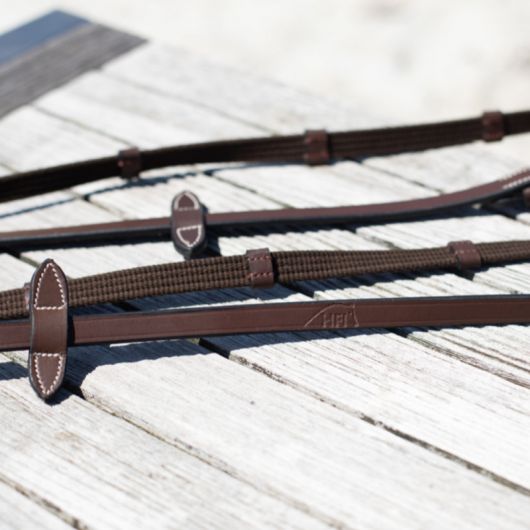 Rênes cheval coton sangle avec arrêtoirs - HFI