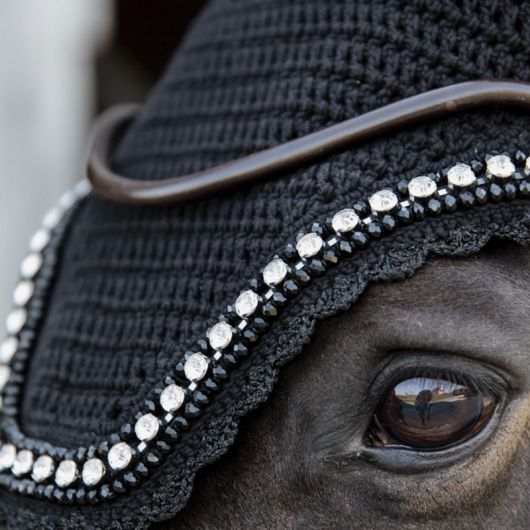 Bonnet anti-mouche cheval Wellington Big Stone and Pearl Soundless oreilles anti-bruit - Kentucky Horsewear