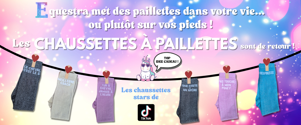 chaussettes équitation à paillettes - Paillettes Attitude