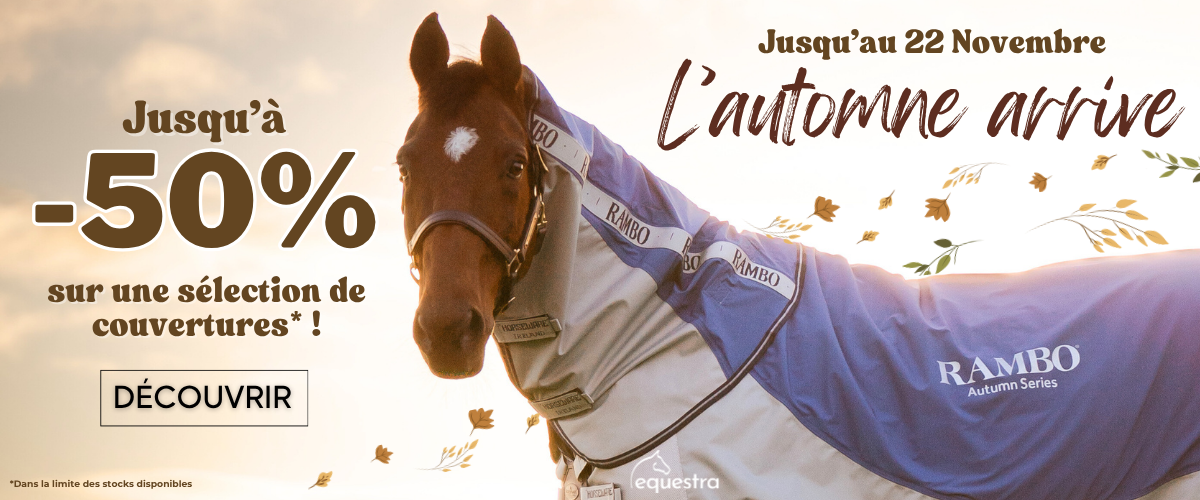 Promo couverture cheval : jusqu'à -50% chez Equestra
