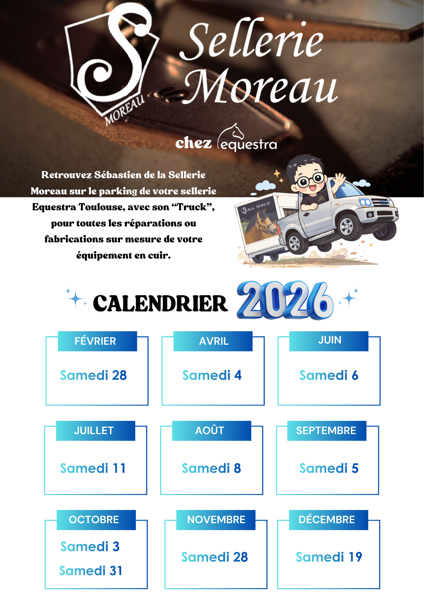 Calendrier Sellerie Moreau chez Equestra