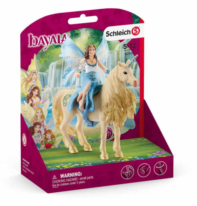 Eleya sur licorne dorée Schleich - Equestra