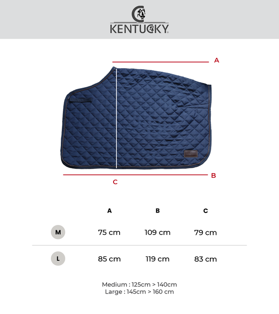 guides des tailles couvre reins Kentucky - Equestra