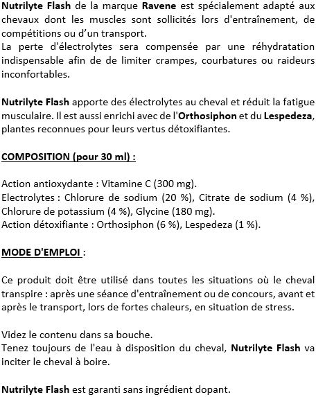 Nutrilyte Flash récupération cheval Ravene