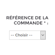 Référence de la commande