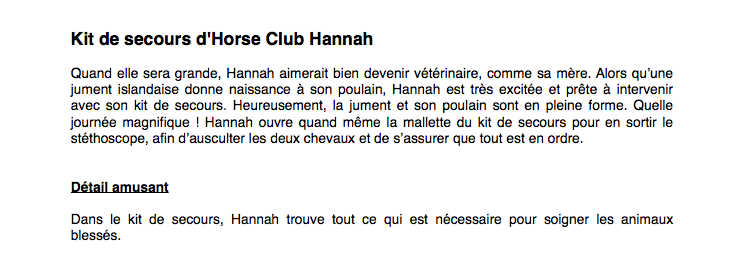 Kit De Secours Hannah Horse Club Schleich