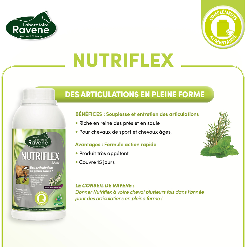 Nutriflex confort articulaire cheval 500 ml - Ravene